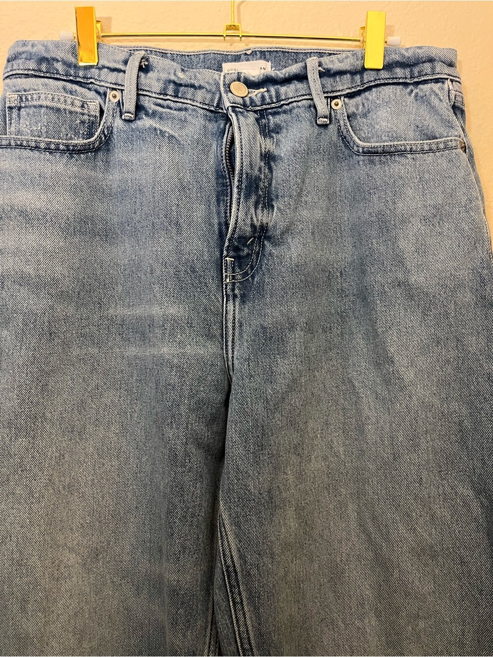 Good American Light Blue High-Rise Barrel Jeans - Picture 14 of 15